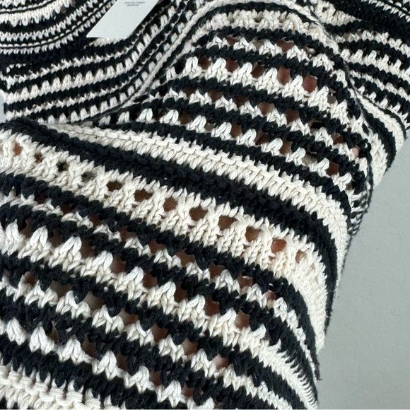 Zara Crochet Dress Black and White Knit Dress Size Small - Picture 4 of 7